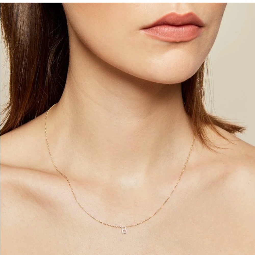 BYCHARI Diamond and 14k carat gold initial “M” necklace - Picture 3 of 3